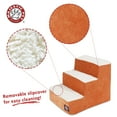 thumbnail image 3 of Majestic Pet Villa Pet Stairs 3 Steps Orange Machine Washable Removable Cover 18" x 16" x 15", 3 of 5