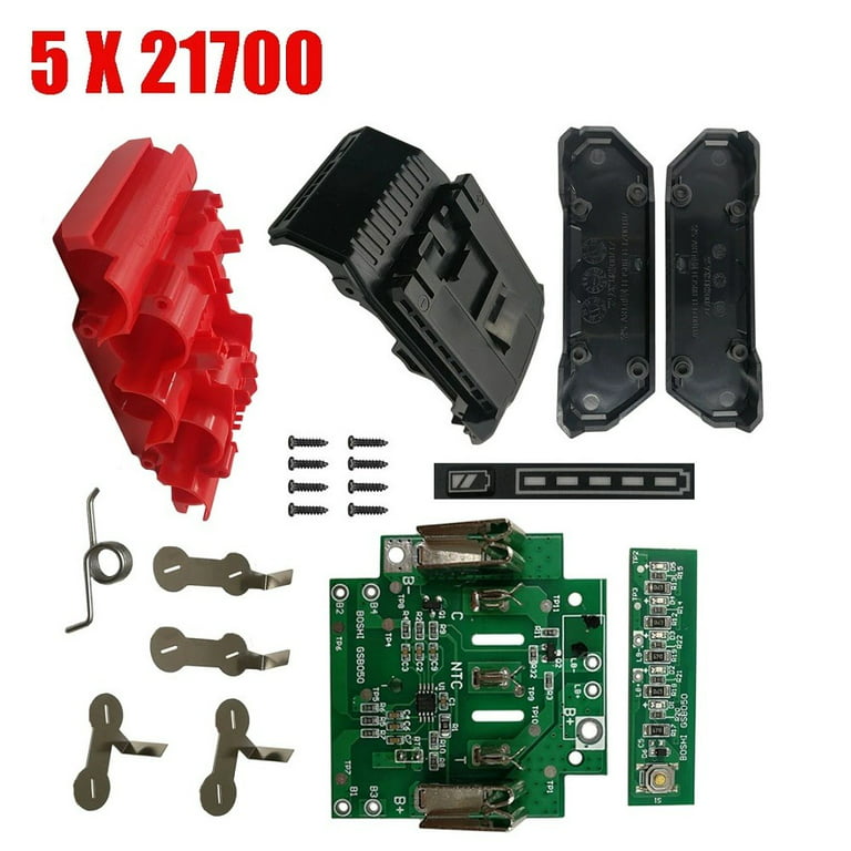 21700 Bat618 10 Core Li-ion Battery Plastic Case Pcb Charging Protection  Circuit Board Shell For 18v Bat610