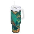thumbnail image 2 of 30 oz Insulated Stainless Steel Tumbler Double Wall Stainless Steel Tumbler with 2-Way Drinking Beautiful Psychedelic Bird, 2 of 9