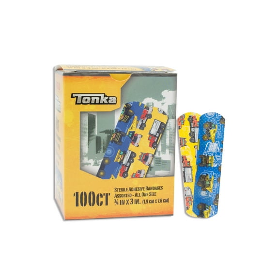 American White Cross Stat Strip Adhesive Strip for Kids, Tonka Bandages, 100 Count, 12 Packs, 1200 Total