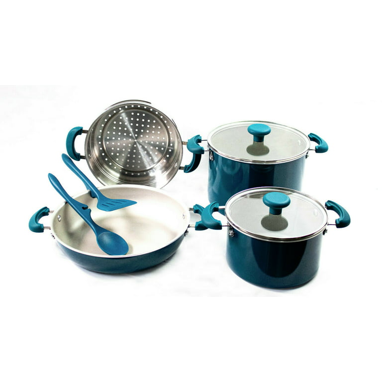 Rachael Ray 12167 Create Delicious Stackable Nonstick Cookware Set - Teal  Shimmer, 8 Piece, 1 - Foods Co.