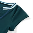 thumbnail image 4 of MesaSe Women Short Sleeve T-Shirt V Neck Ribbed Knit Crop Top Contrast Color Slim Fitted Casual Basic Tee Top, 4 of 6