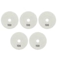 thumbnail image 1 of Kit de 5 discos de pulido húmedo de diamante de 4 pulgadas, discos de pulido suaves para mármol, granito y cerámica, grano 100, 1 of 14