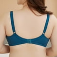 thumbnail image 2 of Tshirt Bras for Women No Underwire Solid Lace Lingerie Bras Plus Size Underwear Bralette Bras Comfortable Bra V-Neck Padded Bra Hook and Eye Closure Wire-Free Bra Style Y-161 , Blue 3XL, 2 of 6