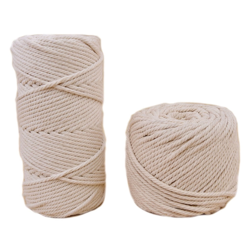 HOOWIFFY Beige Cotton Twine Cord for Macrame, Crafts, Projects, Wrapping, and Home Decoration Supplies