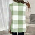 thumbnail image 4 of Hueook Jackets for Women Trendy Women'S Winter Checkered Pocket Color-Blocked Button Jacket Top Mint Green XL, 4 of 8