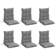 thumbnail image 3 of vidaXL Lowback Chair Cushions 6 pcs Gray Oxford Fabric, 3 of 9