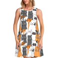 thumbnail image 1 of Fotbe Funny Cats Vestido de Verano sin Mangas para Mujer – Vestido Midi Línea A, Estilo Camiseta Floral, Vestido Playero Casual y Fluido, 1 of 7