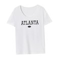 thumbnail image 4 of Camiseta de manga corta para mujer, transpirable, cuello redondo, camiseta básica para ir de compras XL, 4 of 7