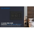 thumbnail image 5 of 3-Gang Screwless Decorative Wall Plates, Mid-Size Unbreakable Thermoplastic Faceplate Cover for Decorator Receptacle Outlet Switch, UL Listed (5 Pack, Black), 5 of 9