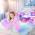 thumbnail image 3 of meiyoeat Flower Butterfly B Initial Rainbow Full Size Comforter Sets, Watercolor Galaxy Stars Bedding Comforter Set for Girls, Colorful Star Reversible, 3-Piece, 1 Comforter and 2 Pillowcases, 3 of 6