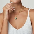 thumbnail image 4 of VAKKI 14K Gold Plated Initial Necklace Womens Purple Abalone Shell Coin Pendant Initial letter Necklace Pendant, 4 of 5