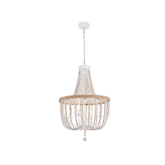 Living District Jolie 20" Beaded Pendant in Antique White
