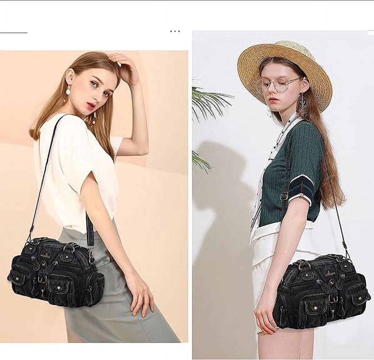 Angel Kiss Small Hobo Purses for Women Soft Vegan Leather Shoulder Bags with Crossbody Adjustable Strap