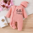 thumbnail image 3 of Fozruso Winter Newborn Baby Boy Bodysuit Long Sleeve Letter Print Outfit With Hat Cozy Romper For Infant And Toddler Boys Rompers Sizes 0-3 Months, 3 of 6