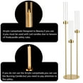 thumbnail image 5 of 4pcs Candelabra 3 Arm Gold Taper Candle Holder with Glass Lampshade, Metal Candlestick Holder for Dining Table Centerpiece, Wedding Decor, Birthday Party Candle Stand, 5 of 9