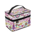 thumbnail image 4 of Yiaed Peace Love and Dove Flower Power Print Makeup Bag Travel Cosmetic Bags for Women Girls Zipper Pouch Makeup Organizer, 4 of 4
