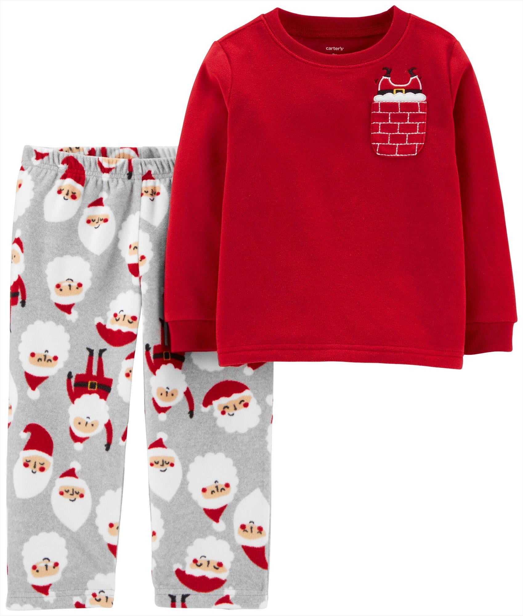 Boy's Sizes 2T,3T,4T  NEW Details about    Carters Santa Jaws Pajama's-Shirt & Fleece Pants 