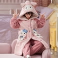 thumbnail image 5 of Anime Sanrios Kuromi Autumn Winter Children's Plush Pajamas Robe Cinnamoroll Melody Y2K Kawaii Girl Cute Hooded Thicken Homewear, 5 of 5