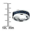 thumbnail image 3 of Metal Masters Mens Titanium Ring Wedding Engagement Band Black Blue Carbon Fiber Inlay 8mm, 3 of 6