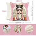 thumbnail image 2 of Merry Christmas Tree Nutcracker Decorative Throw Pillow Covers 20 x 20 Set of 4, Pink Xmas FA La La Porch Outdoor Home Decor, Ornaments Winter Holiday Party Decorations Cushion Case, 2 of 6