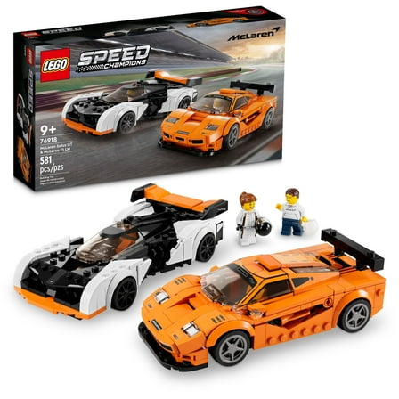LEGO Speed Champions McLaren Solus GT & McLaren F1 LM 76918 , Featuring 2 Iconic Race Car Toys, Hypercar Model Building Kit, Collectible 2023 Set, Great Kid-Friendly Gift for Boys and Girls Ages 9 