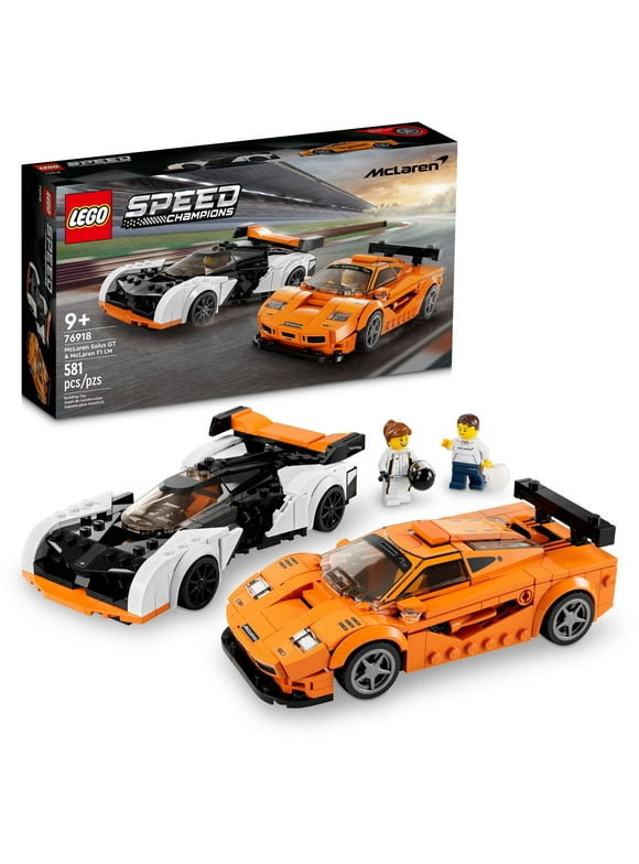 LEGO Speed Champions McLaren Solus GT & McLaren F1 LM 76918 , Featuring 2 Iconic Race Car Toys, Hypercar Model Building Kit, Collectible 2023 Set, Great Kid-Friendly Gift for Boys and Girls Ages 9+