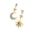 thumbnail image 4 of SOHI Blue Gold-Plated Star Shaped Drop Earrings, 4 of 5
