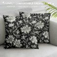 thumbnail image 3 of Qinduosi Black Brown Daisy Floral Block Print Pillow Covers Inch Decorative Square Pillow Cases Set of Farmhouse Home Decor Linen Throw Pillows For Sofa Couch Cushion Outdoor, 3 of 5