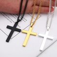 thumbnail image 2 of Collier Croix Femme Homme Crucifix Collier Croix Religieux Argent Acier Inoxydable Pendentif, 2 of 5