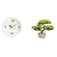 thumbnail image 1 of Reloj de pared moderno con árbol bonsái artificial, reloj colgante de pared, colección de bonsáis , reloj decorativo de planta artificial para d, 1 of 8