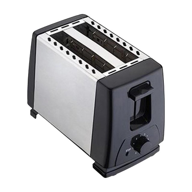 Tostador de pan,Horno tostador de pan de acero inoxidable para hornear cocinar,Tostador de pan de calentamiento rápido automático de 2 rebanadas,máquina de desayuno de acero mayimx Tostador de pan
