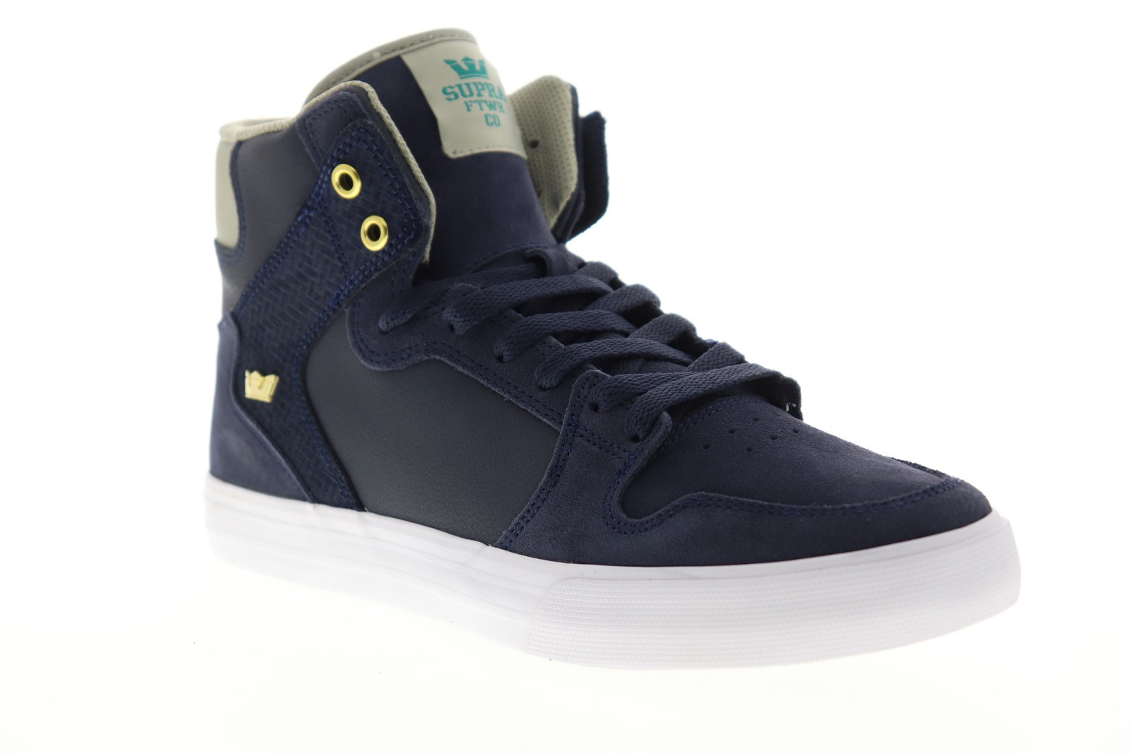 Supra Supra Vaider Mens Blue Suede High Top Lace Up Sneakers Shoes