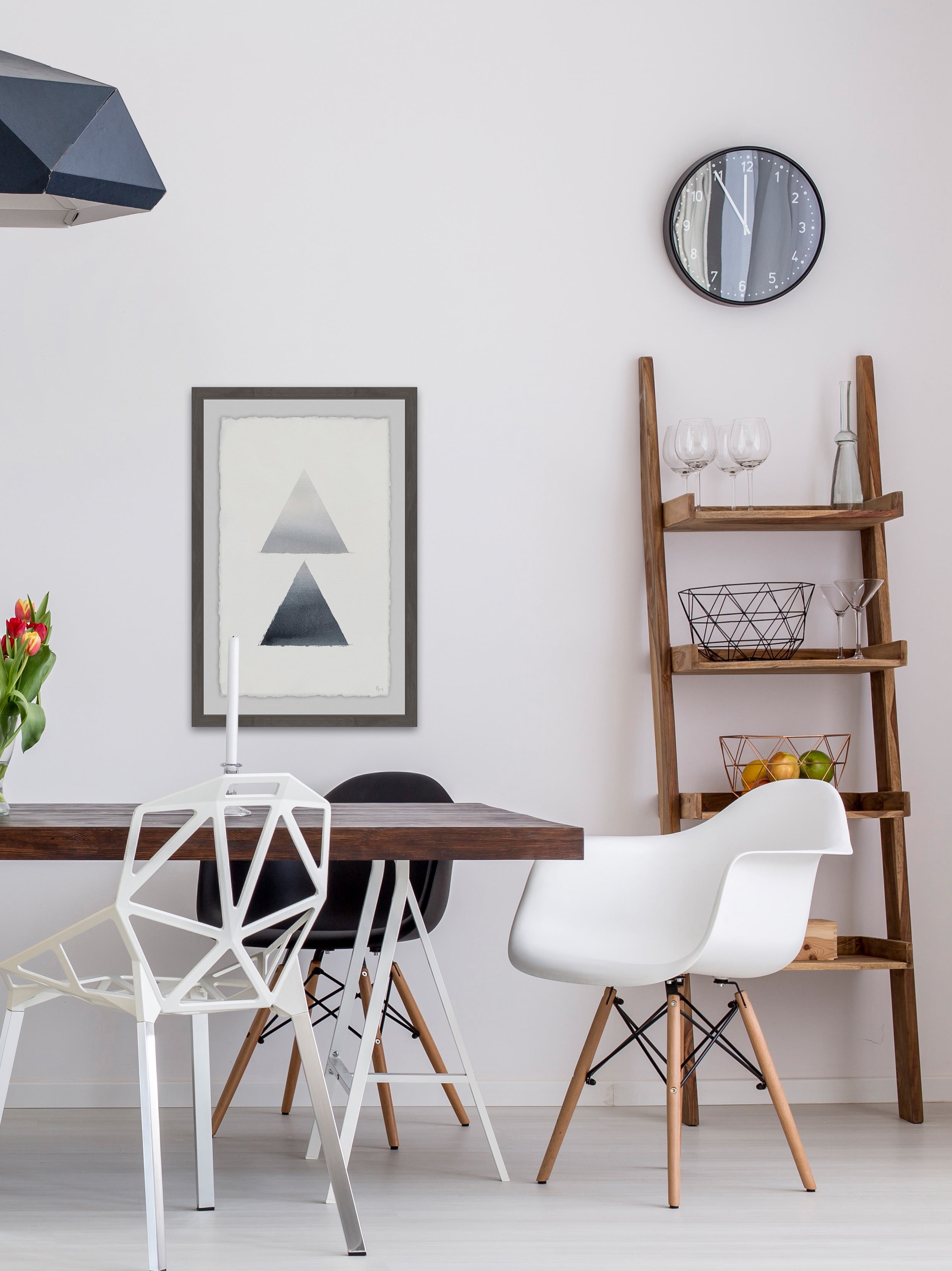 Ombre Triangle Framed Painting Print
