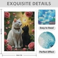 thumbnail image 3 of Diamond Art Kits for Adults - 5d White Black Cats Roses Sunlight Diamond Painting for Adults, Diamond Art for Adults Beginners, Diamond Painting Kits for Adults for Home Wall Decor, 3 of 7