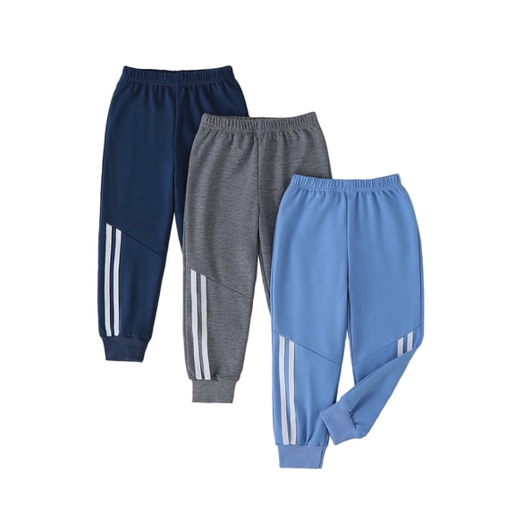 Toddler Boys Clothes Boys Pants Toddler Kids Boys Sweatpants 3 Pack Elastic Waist Joggers Athletic Pants 3T 4T 5T Size 6 7 Blue Gray