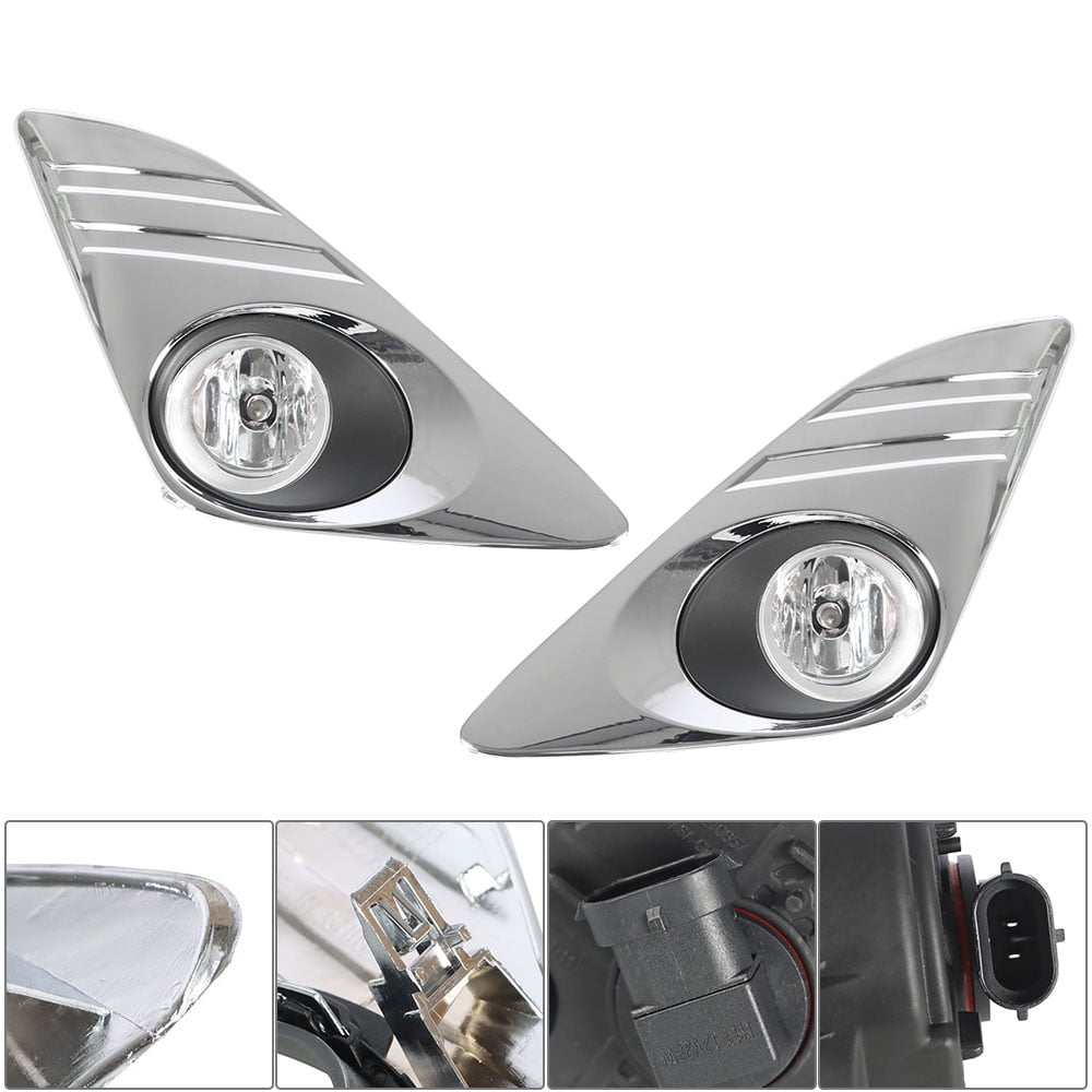 LABLT Bumper Fog Light Assembly Chrome Cover Replacement for 2012-2014 Toyota Camry L LE XLE