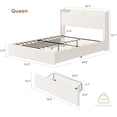 thumbnail image 2 of CABIHOME Bed Frame, Upholstered Platform Bed with LED Light, 4 Storage Drawers, Storage Headboard and Charging Station, No Box Spring Needed, Easy Assembly, 2 of 8