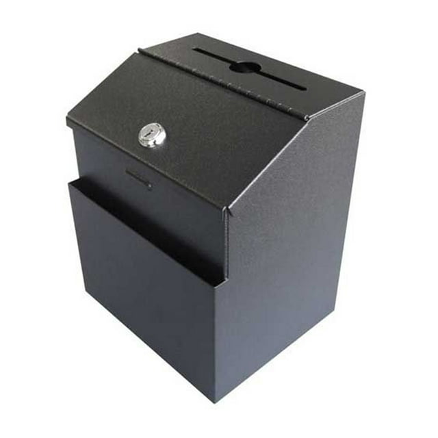 FixtureDisplays® Box, Metal Donation Suggestion Key Drop 7" x 8.38" x 5.47" Express Checkout Comments Sales Lead Box 11118