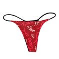 thumbnail image 3 of Gibobby Calzones de encaje para mujer Bragas estampadas de moda sexy tanga para mujer(Rosa caliente,M), 3 of 5
