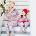 thumbnail image 4 of Conjunto de 2 pijamas navideños familiares de algodón con estampado para padres e hijos., 4 of 8