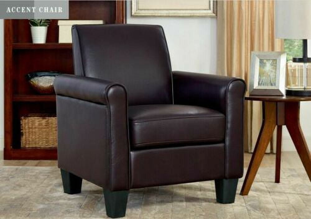 Modern PU Leather Arm Accent Sofa Seat Club Chair Living Room Home Furniture Brown