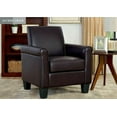 thumbnail image 3 of Modern PU Leather Arm Accent Sofa Seat Club Chair Living Room Home Furniture Brown, 3 of 6