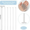thumbnail image 2 of 220Pcs 304 Stainless Steel Flat Head Pins Jewelry Head Pins Longer Eye Pin Findings Metal End Head Pin for DIY Earring Bracelet Necklace Pendant Crafts Jewelry Making Accessories 70mm, 2 of 5