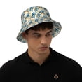 thumbnail image 4 of Balery Vintage Blue Flowers Sombreros para el sol para hombre y mujer, sombrero de pescador con UPF 50+, 4 of 6
