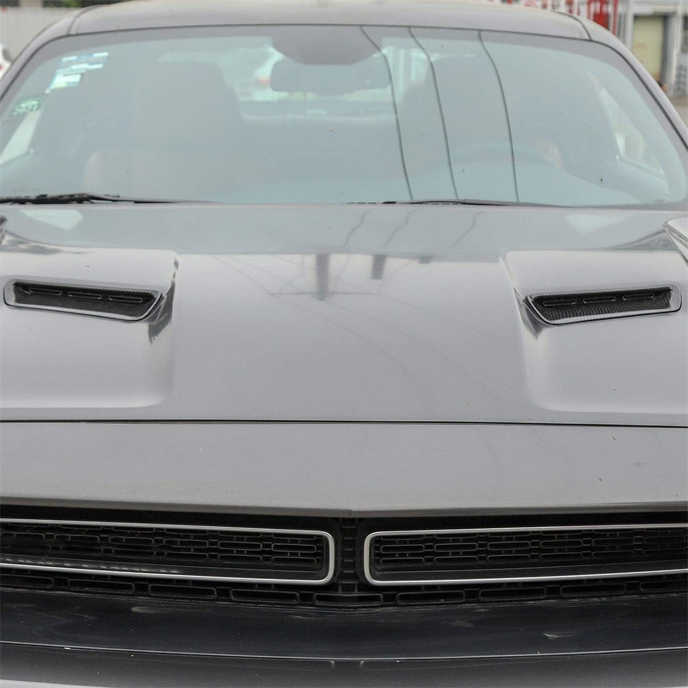 Zyutaosan Carbon Fiber Look Engine Hood Air Vent Intlet Cover Trim For Dodge Challenger 2015-2022