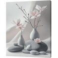 thumbnail image 2 of Zen Wall Art Bathroom Pictures Wall Decor Zen Paintings Canvas Pebble Stone Spa Artwork Grey Blush Modern Home Decorations for Meditation Spiritual Yoga Bedroom Living Room 16"x20", 2 of 7