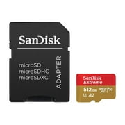 SanDisk 512GB Micro SDXC UHS-I Extreme Flash Memory Card with MicroSDXC to SD adapter