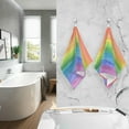 thumbnail image 6 of GZHJMY Rainbow Painting Print Pure Cotton Hand Towels for Bath Decorative Guest Towels Fingertip Towels for Bathroom Spa Gym, 2-Piece, 16 x 28 inches（172）, 6 of 7