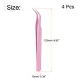 thumbnail image 2 of Unique Bargains Precision Curved Tip Tweezer Stainless Steel Multifunctional Pink 4Pack, 2 of 5
